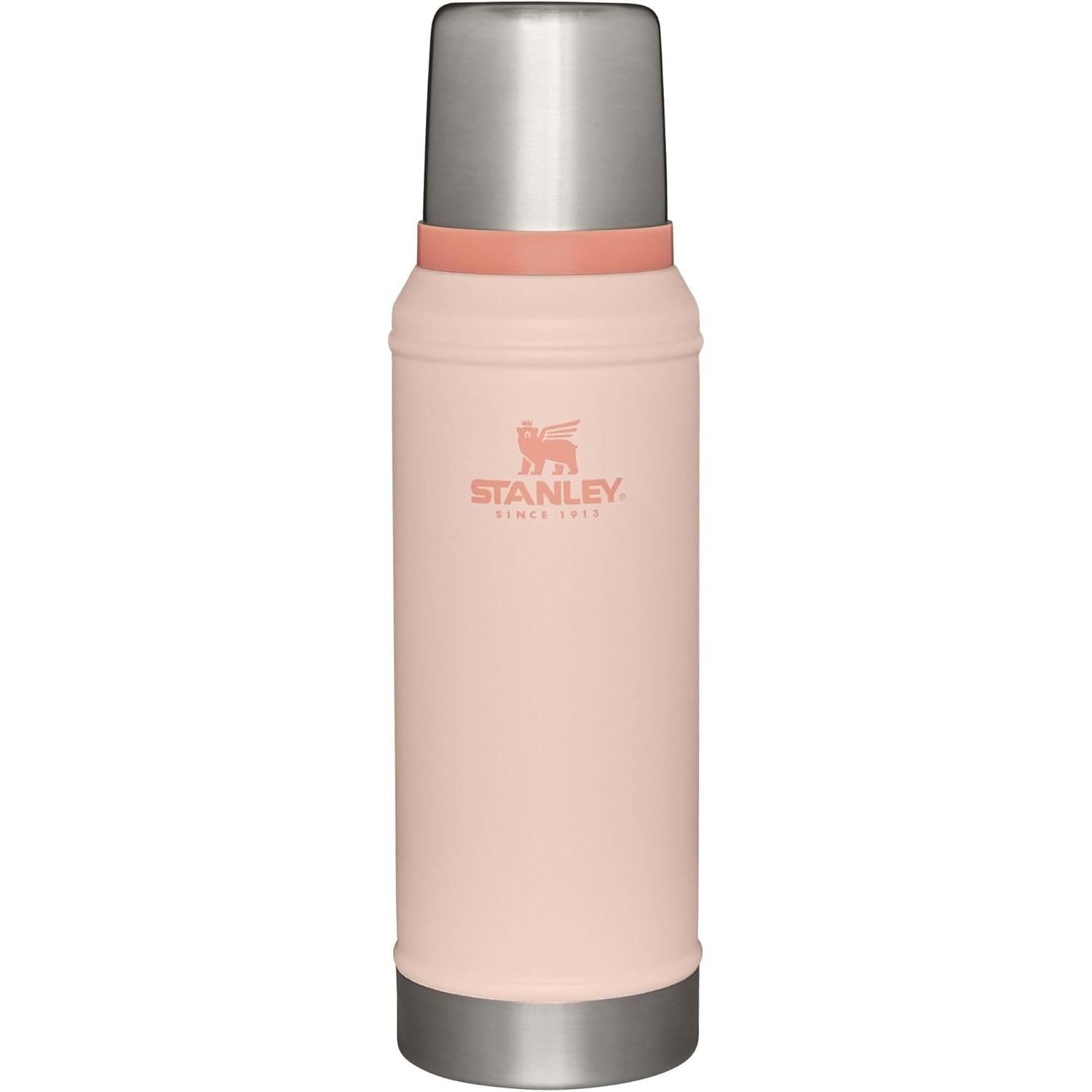 Stanley Classic Legendary Vacuum Bottle 1.0 Qt | Wide Mouth with Leakproof Cup Lid | Keep Drinks Hot or Cold | Packable for Travel | Insulated Stainless Steel Thermal Bottle | Bpa-Free | Limestone